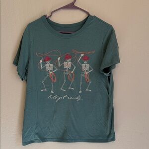Teal Skeleton Rodeo Women's Tee
